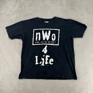 Vintage nWo New World Order Kids T-Shirt Youth Large Black Preowned